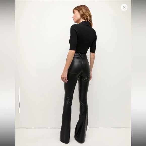 Veronica Beard Beverly Vegan Leather Skinny-Flare Pant size 26 - Picture 2 of 12